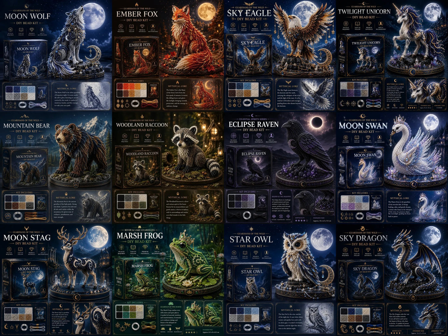 ๐3D Animal Guardian DIY Bead Kit Collection