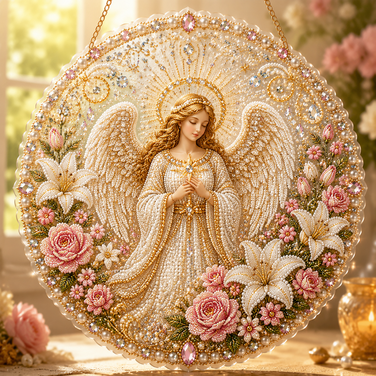🔥Last Day 70% OFF - 🌸🌻🍂🎄 Four Seasons & Holiday Pearl Art Hanging Wreath Kit ✨(📦Buy 2 Free Shipping)