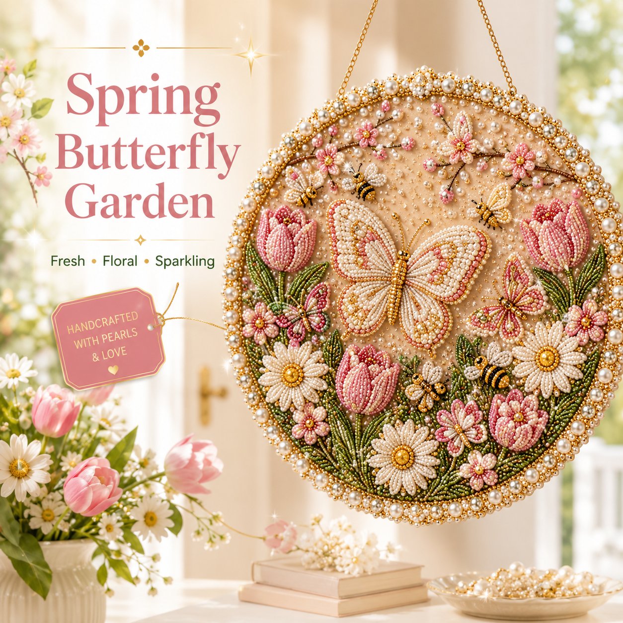 🔥Last Day 70% OFF - 🌸🌻🍂🎄 Four Seasons & Holiday Pearl Art Hanging Wreath Kit ✨(📦Buy 2 Free Shipping)