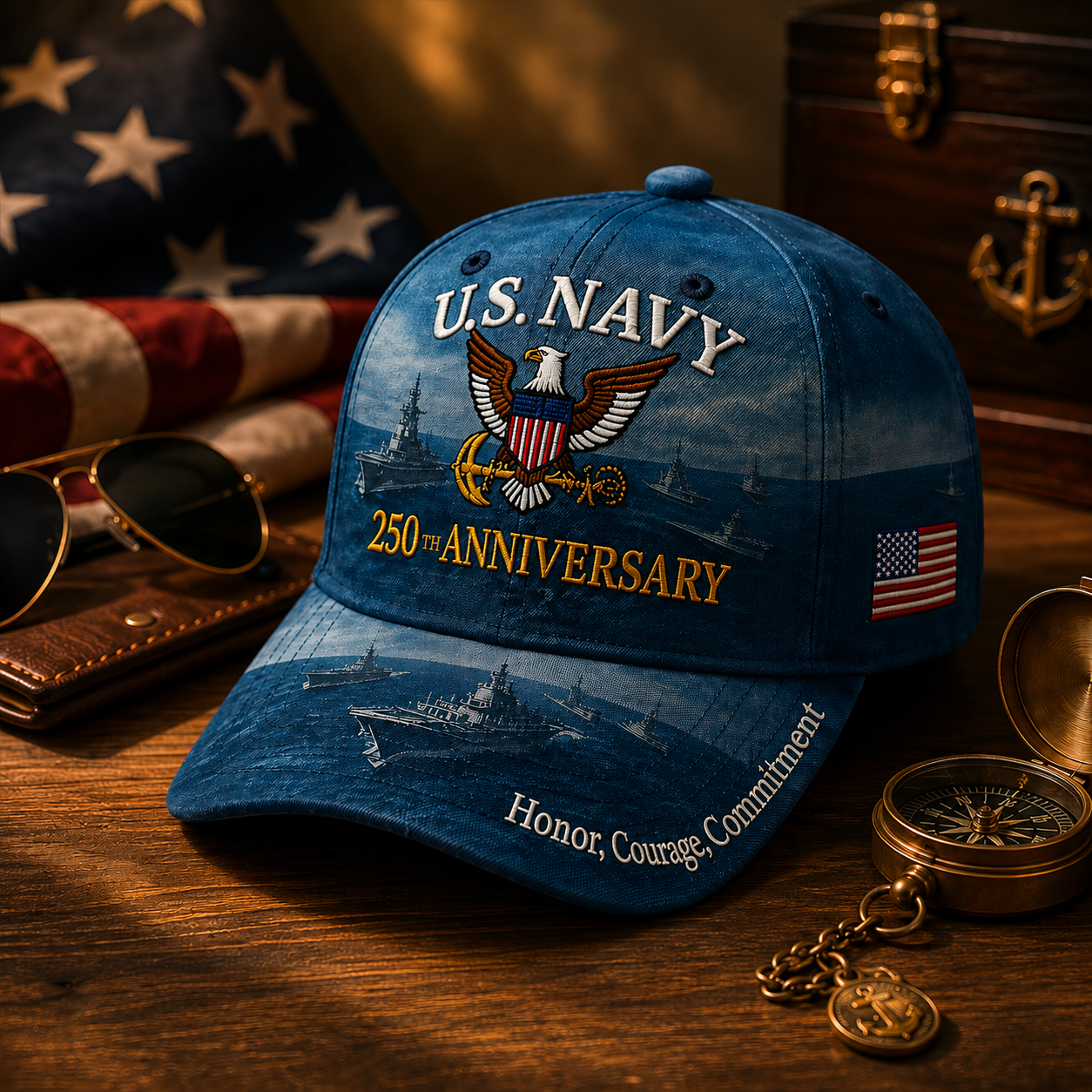 🔥 Father’s Day Sale - ❤️ U.S. Navy 250th Anniversary Commemorative Cap 🇺🇸
