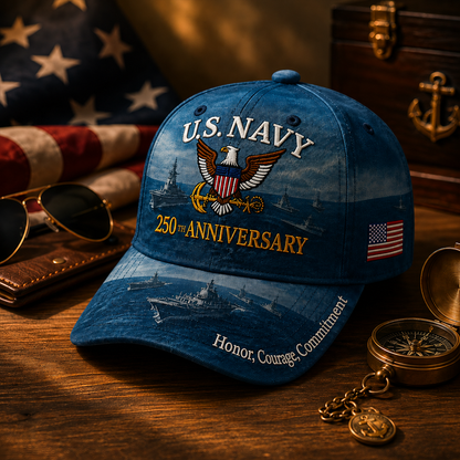 🔥 Father’s Day Sale - ❤️ U.S. Navy 250th Anniversary Commemorative Cap 🇺🇸
