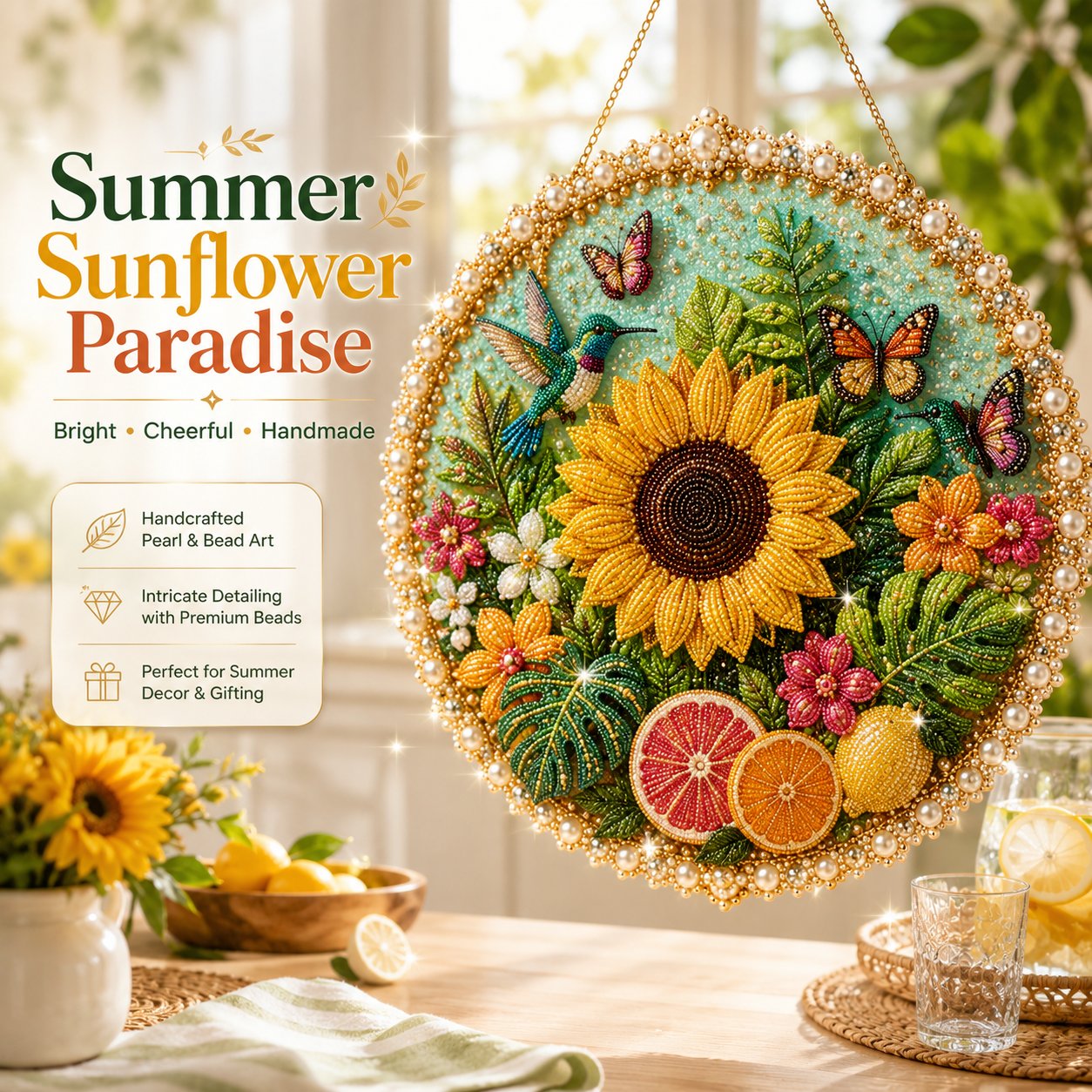 🔥Last Day 70% OFF - 🌸🌻🍂🎄 Four Seasons & Holiday Pearl Art Hanging Wreath Kit ✨(📦Buy 2 Free Shipping)
