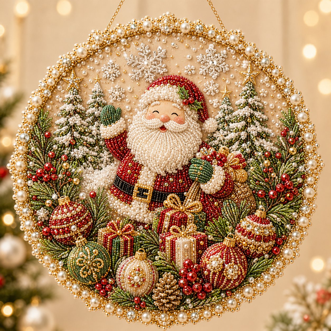 🔥Last Day 70% OFF - 🌸🌻🍂🎄 Four Seasons & Holiday Pearl Art Hanging Wreath Kit ✨(📦Buy 2 Free Shipping)