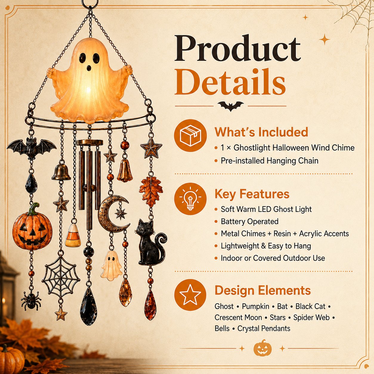 🔥 New Arrival Launch Sale - 70% OFF —👻 Haunted Glow Ghost Wind Chime