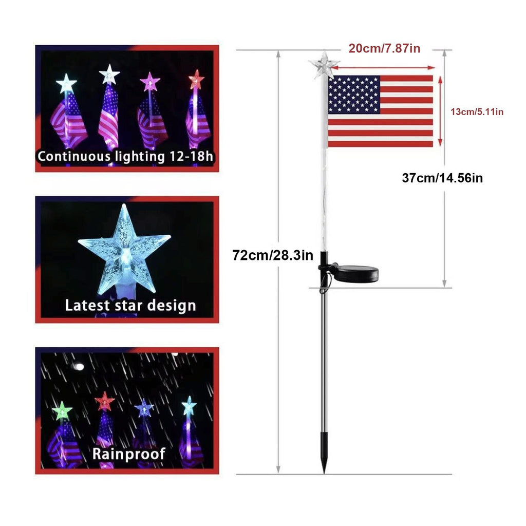 🔥LAST SALE 49% OFF-✨8 Solar American Flag Pathway Lights – Red, White & Blue Yard Glow for 250th Independence Celebration 🇺🇸