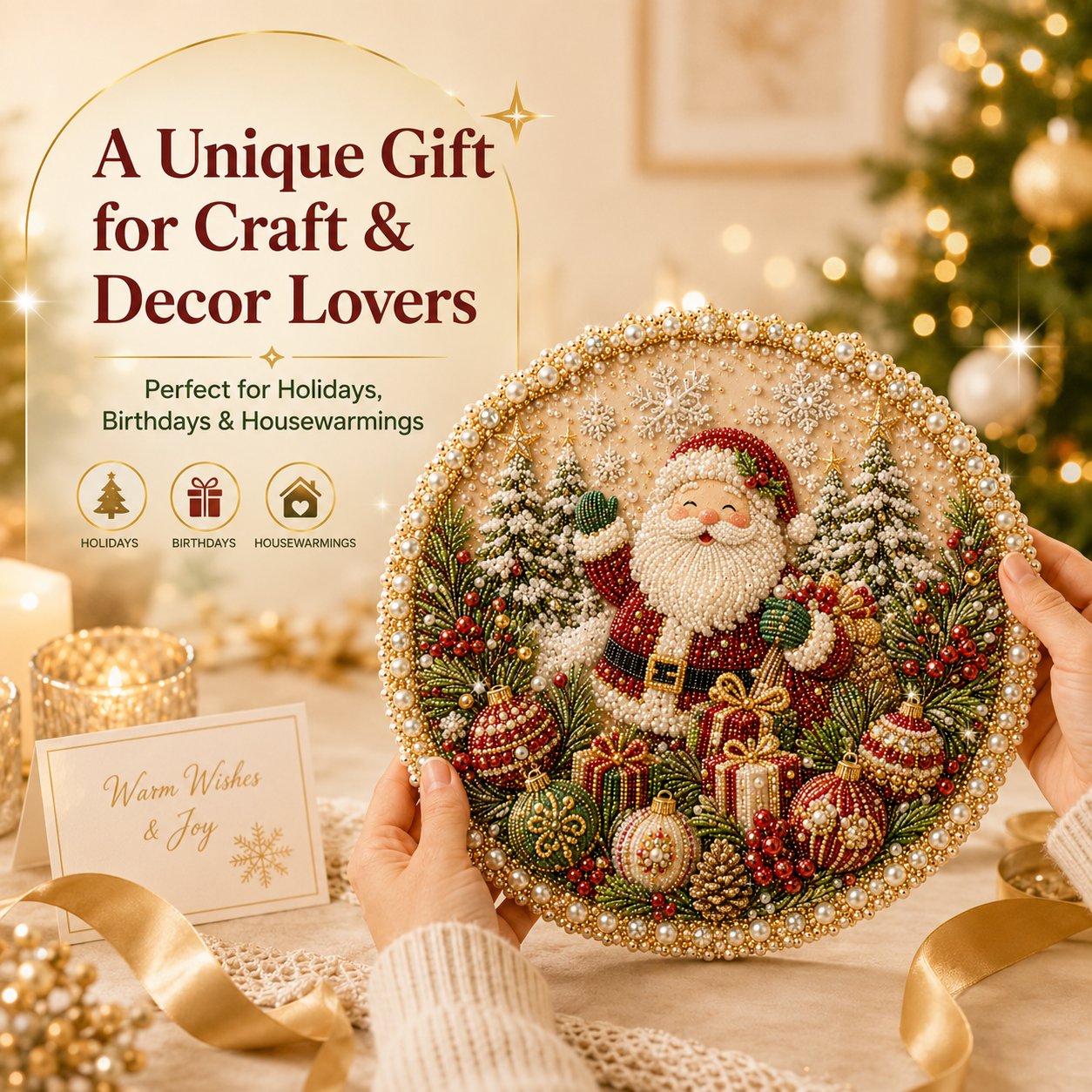 🔥Last Day 70% OFF - 🌸🌻🍂🎄 Four Seasons & Holiday Pearl Art Hanging Wreath Kit ✨(📦Buy 2 Free Shipping)
