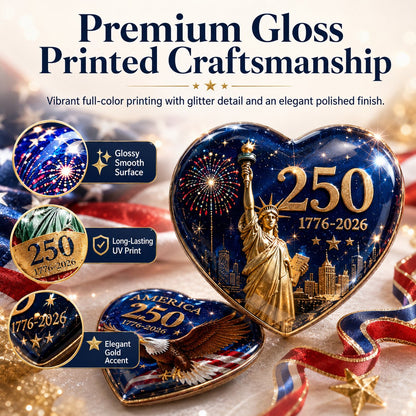America 250th Anniversary Heart Ornament Collection | 15-PieceSet