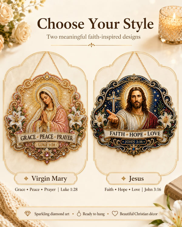 Last day 70%OFF🙏✝️Christian Diamond Art Hanging Ornament Kit