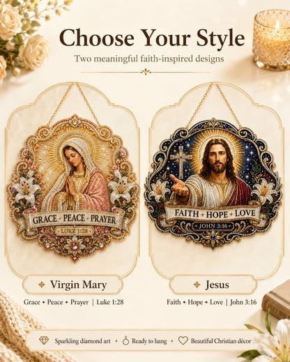Last day 70%OFF🙏✝️Christian Diamond Art Hanging Ornament Kit
