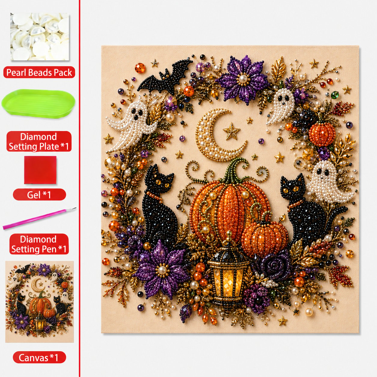 🔥Last Day 70% OFF - 👻✨Halloween Ghost Pearl Art DIY Kit