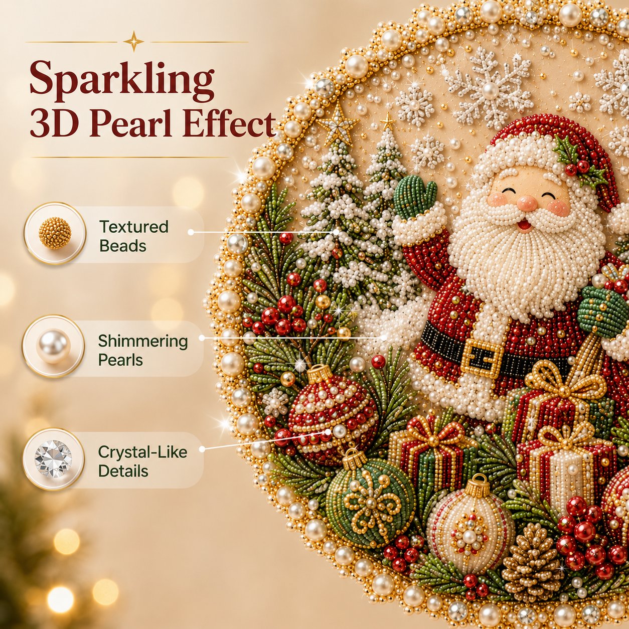 🔥Last Day 70% OFF - 🌸🌻🍂🎄 Four Seasons & Holiday Pearl Art Hanging Wreath Kit ✨(📦Buy 2 Free Shipping)
