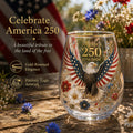 America 250 Eagle Glass Tumbler