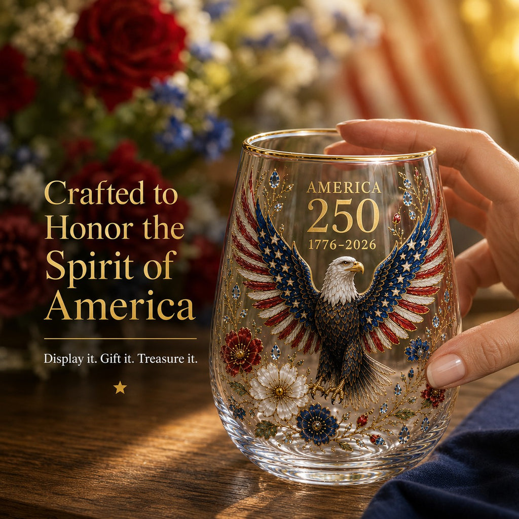 America 250 Eagle Glass Tumbler
