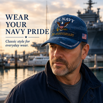 🔥 Father’s Day Sale - ❤️ U.S. Navy 250th Anniversary Commemorative Cap 🇺🇸