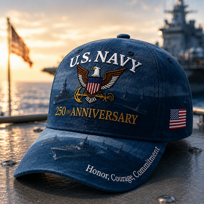 🔥 Father’s Day Sale - ❤️ U.S. Navy 250th Anniversary Commemorative Cap 🇺🇸