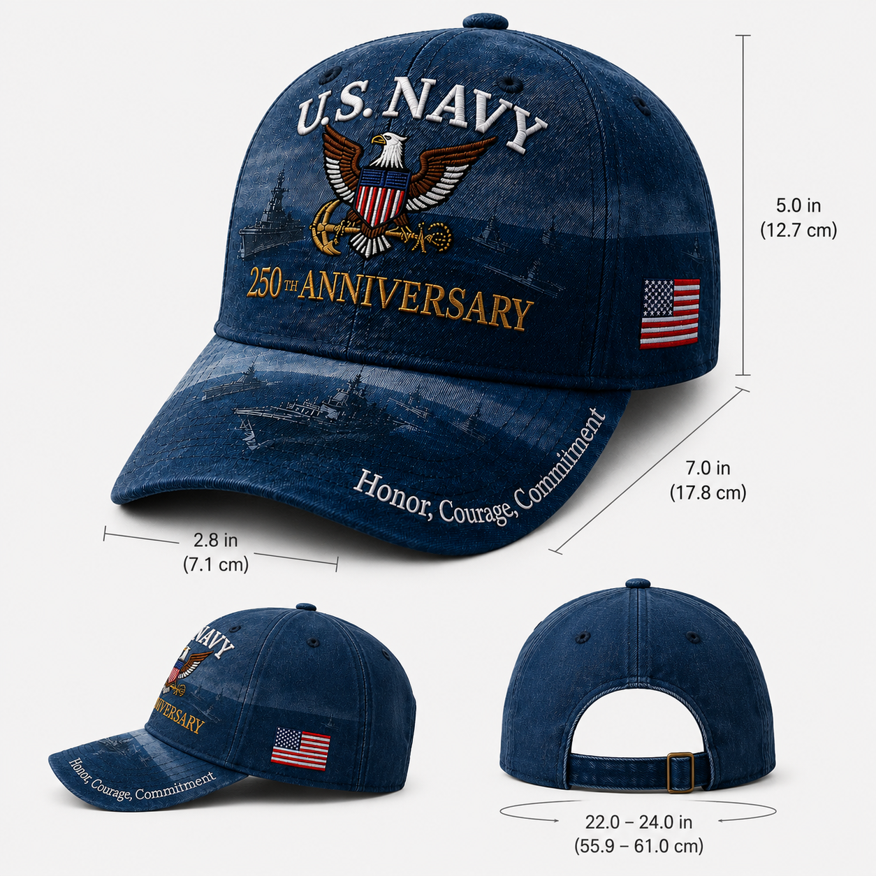 🔥 Father’s Day Sale - ❤️ U.S. Navy 250th Anniversary Commemorative Cap 🇺🇸