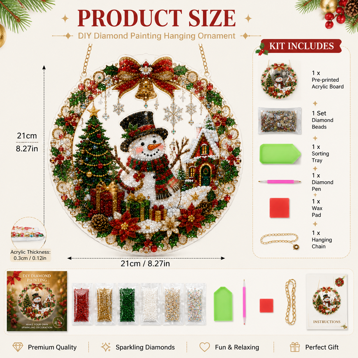 🔥70% OFF - 🎄Christmas Diamond Art Hanging Ornament Kit