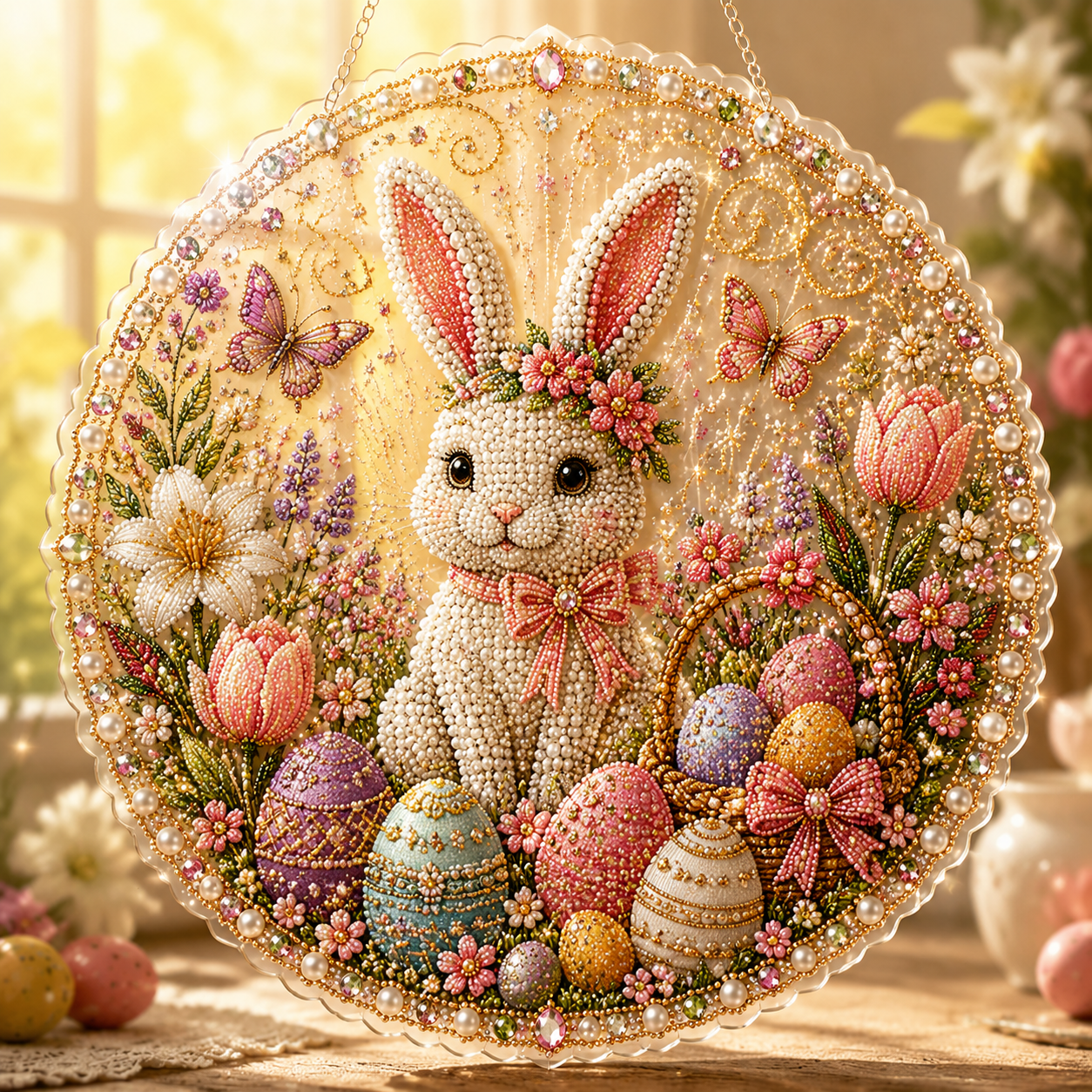 🔥Last Day 70% OFF - 🌸🌻🍂🎄 Four Seasons & Holiday Pearl Art Hanging Wreath Kit ✨(📦Buy 2 Free Shipping)