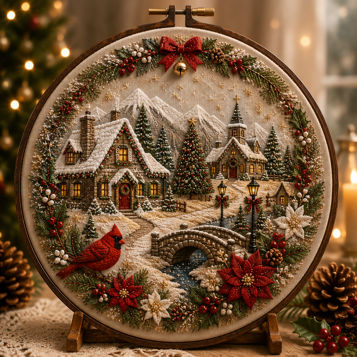 🔥Last Day 49% OFF-🎄3D Christmas Embroidery Kit Stitch Your Own Holiday Magic