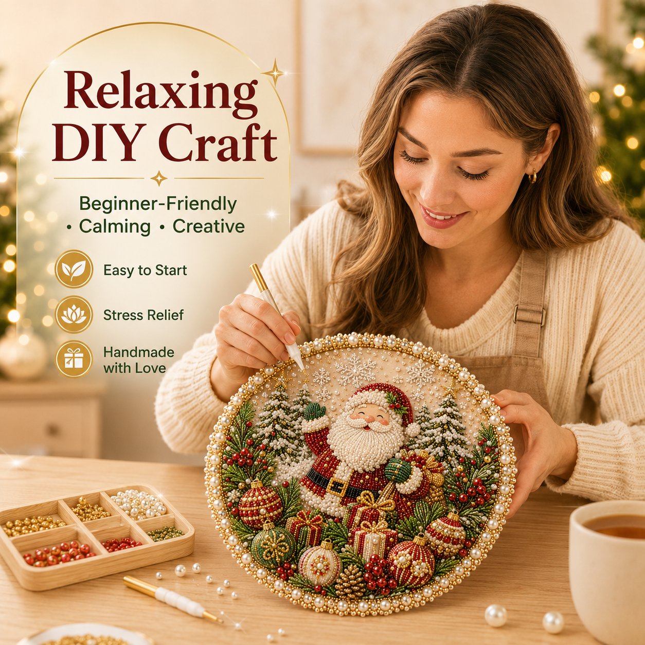 🔥Last Day 70% OFF - 🌸🌻🍂🎄 Four Seasons & Holiday Pearl Art Hanging Wreath Kit ✨(📦Buy 2 Free Shipping)