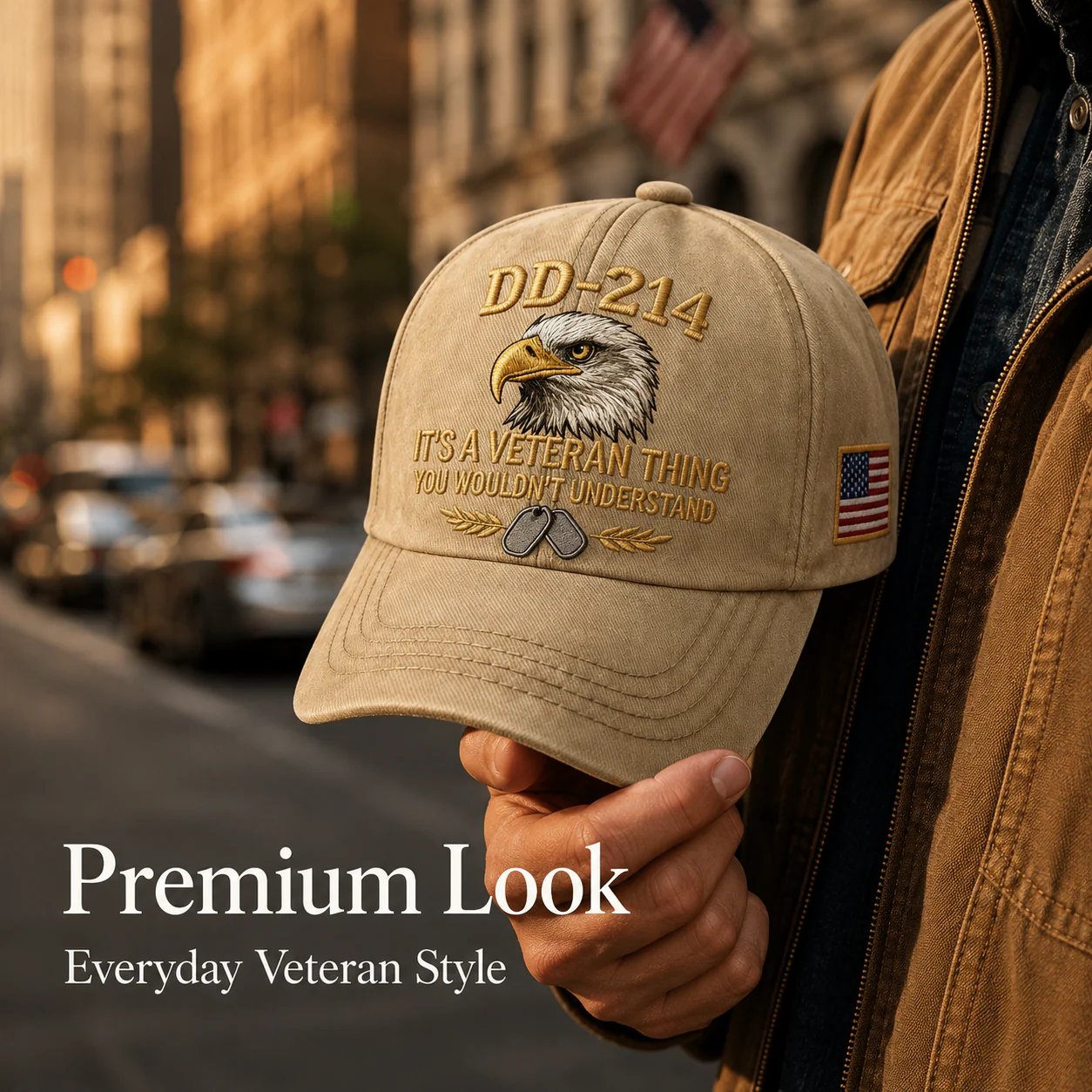DD-214 Veteran 3D Embroidered Cap -🎁 Free Honor Coin With Every Cap Purchase