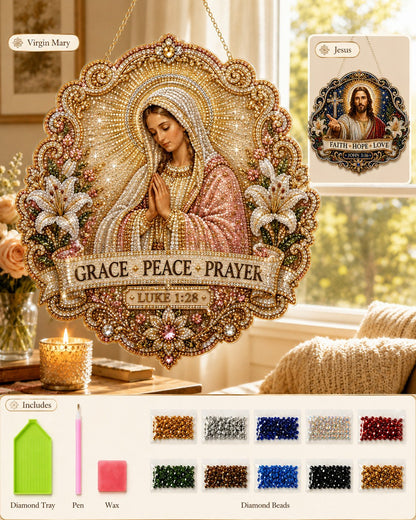 Last day 70%OFF🙏✝️Christian Diamond Art Hanging Ornament Kit