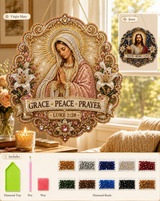 Last day 70%OFF🙏✝️Christian Diamond Art Hanging Ornament Kit