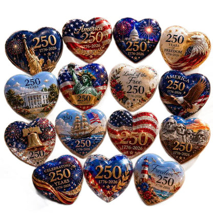 America 250th Anniversary Heart Ornament Collection | 15-PieceSet